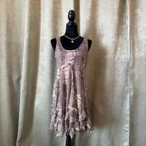 Daytrip Taupe Marble Print Ruffle